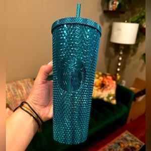 BRAND NEW Starbucks Tumbler Metallic Teal Studded GORGEOUS 😍